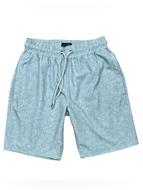 XCelsiusActive Men’s Green & White Striped Quick-Dry Swim Trunks Shorts Size S